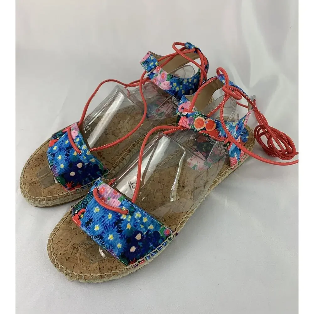 Size 10M Gianni Bini Women's Colorful Lace Up Women's Espadrille Flats
